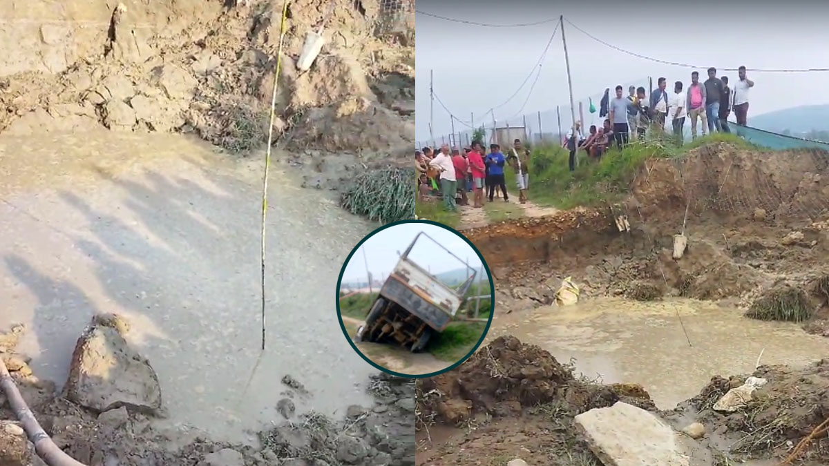 हेटौंडाको जमिन भासिने घटना बोरिङकै कारण भएको भूगर्भविद्को निष्कर्ष, गाडी ८ मिटरमुनि दबिएको अनुमान
